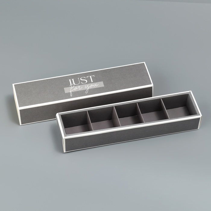 Коробка для конфет, кондитерская упаковка, 5 ячеек, «Для тебя!», 5 х 21 х 3.3 см Коробка для конфет, кондитерская упаковка, 5 ячеек, «Для тебя!», 5 х 21 х 3.3 см