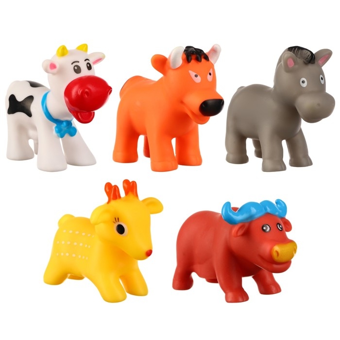 Набор резиновых игрушек для ванны «Ферма», 5 шт, Крошка Я Набор резиновых игрушек для ванны «Ферма», 5 шт, Крошка Я