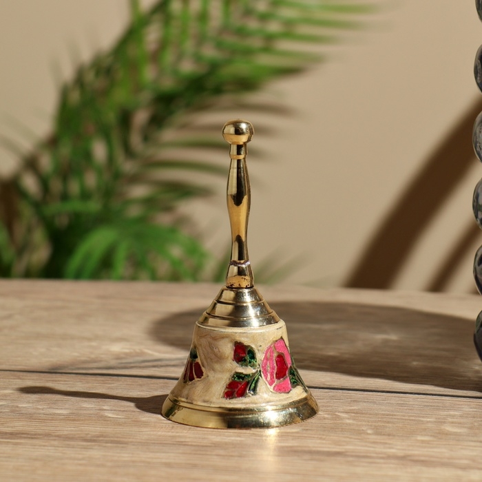 Колокольчик латунь  Колокольчик латунь "Цветочки" 6х6х12 см МИКС