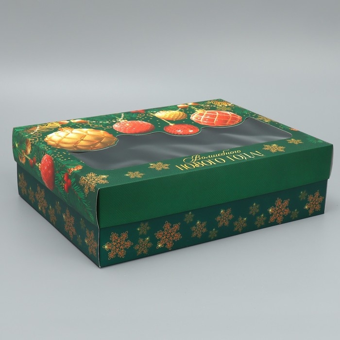 Коробка подарочная новогодняя складная «Волшебного нового года», шары, 32 х 24 х 9 см Коробка подарочная новогодняя складная «Волшебного нового года», шары, 32 х 24 х 9 см
