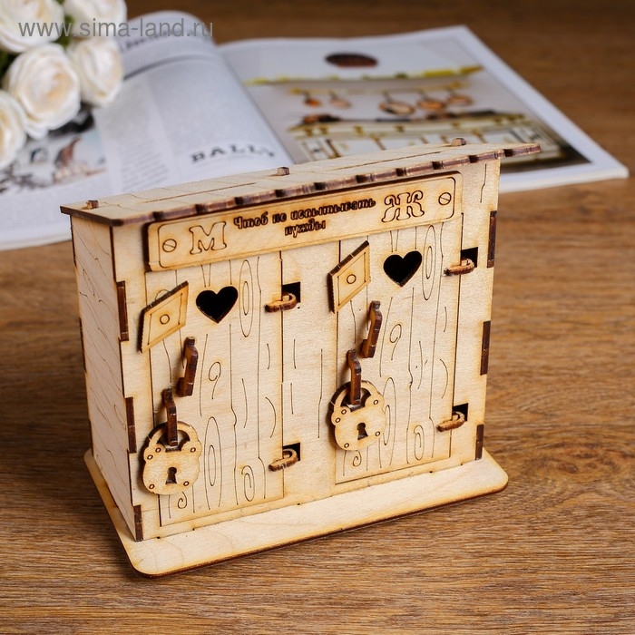 Копилка деревянная Копилка деревянная "Двойной туалет"