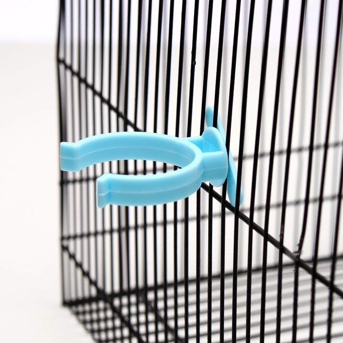 Поилка для грызунов, 60 мл, прозрачная с голубым креплением Поилка для грызунов, 60 мл, прозрачная с голубым креплением