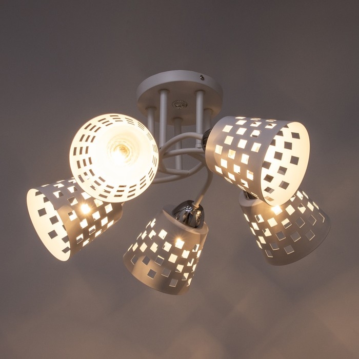 Люстра Люстра "Дана" 5х60Вт Е27 Белый 48х48х28см