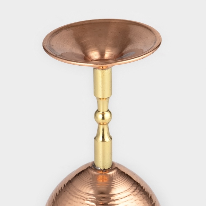 Бокал медный, 250 мл, d=7,5 см, h=15 см, чеканка, латунная ножка, 1 сорт Бокал медный, 250 мл, d=7,5 см, h=15 см, чеканка, латунная ножка, 1 сорт