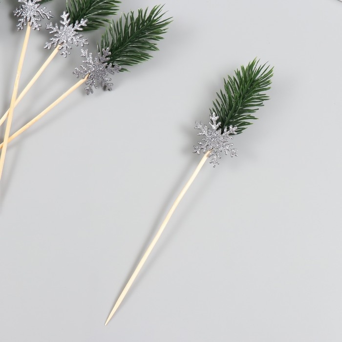 Декор для творчества Декор для творчества "Веточка и Снежинка", 17 см (набор 6 шт)