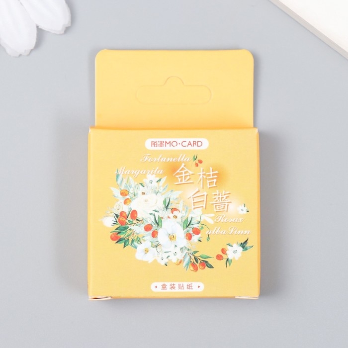 Наклейки для творчества "Розы и фрукты" набор 46 шт 4,4х4,4х1,1 см