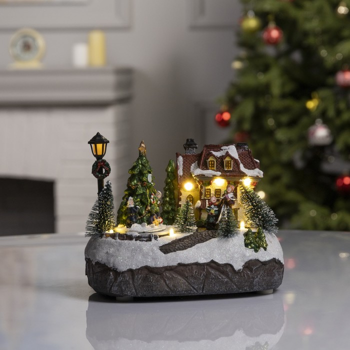 Светодиодная фигура «Новогодний город» 19 × 17 × 13 см, полистоун, батарейки ААх3 (не в комплекте), USB, свечение тёплое белое Светодиодная фигура «Новогодний город» 19 × 17 × 13 см, полистоун, батарейки ААх3 (не в комплекте), USB, свечение тёплое белое