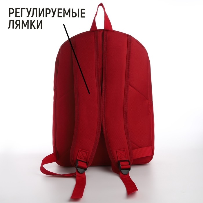 Рюкзак школьный текстильный с печатью на верхней части SORRY, 38х29х11 см, цвет бордовый