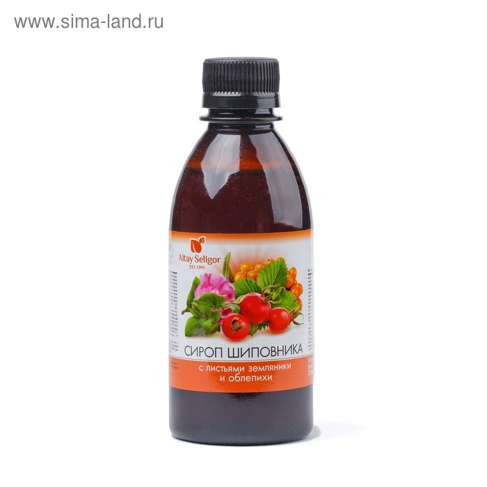 Сироп шиповника Altay Seligor с листьями земляники и облепихи для иммунитета, 250 мл Сироп шиповника Altay Seligor с листьями земляники и облепихи для иммунитета, 250 мл