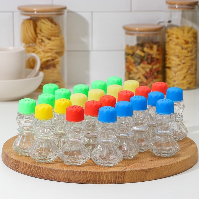 Набор для специй из стекла «Излом», 50 мл, 5×9,5 см, 25 предметов Набор для специй из стекла «Излом», 50 мл, 5×9,5 см, 25 предметов