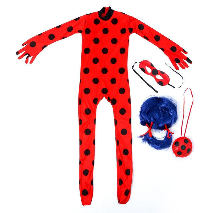 Карнавальный набор «Божья коровка», рост 104–116 см, комбез, маска, сумка, парик Карнавальный набор «Божья коровка», рост 104–116 см, комбез, маска, сумка, парик