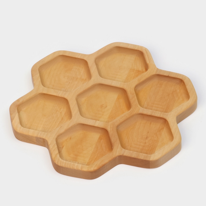 Менажница Adelica «Соты», 7 секций, d=27×1,8 см, берёза Менажница Adelica «Соты», 7 секций, d=27×1,8 см, берёза