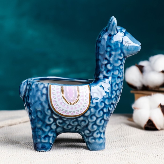 Кашпо  Кашпо "Лама Ама" 14х10х15см, 0,3 л, d-6,5, микс