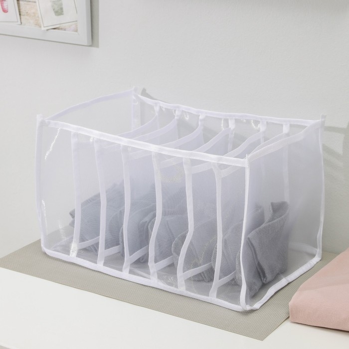 Органайзер для хранения белья «Пыльца», 7 отделений, 36×25×19,5 см цвет белый Органайзер для хранения белья «Пыльца», 7 отделений, 36×25×19,5 см цвет белый