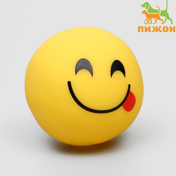 Игрушка пищащая  Игрушка пищащая "Смайлы" для собак, 6 см, микс эмоций