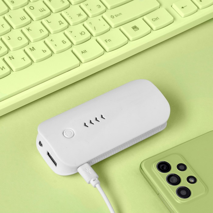 Внешний аккумулятор Luazon PB-18, 3600 мАч, USB, 1 А, индикатор зарядки, белый Внешний аккумулятор Luazon PB-18, 3600 мАч, USB, 1 А, индикатор зарядки, белый