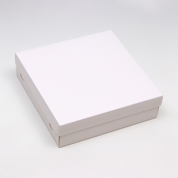 Коробка подарочная складная, упаковка, крышка-дно, белая, 23 х 23 х 6,5 см