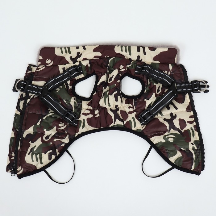 Куртка для собак со шлейкой, размер 6XL, камуфляжная