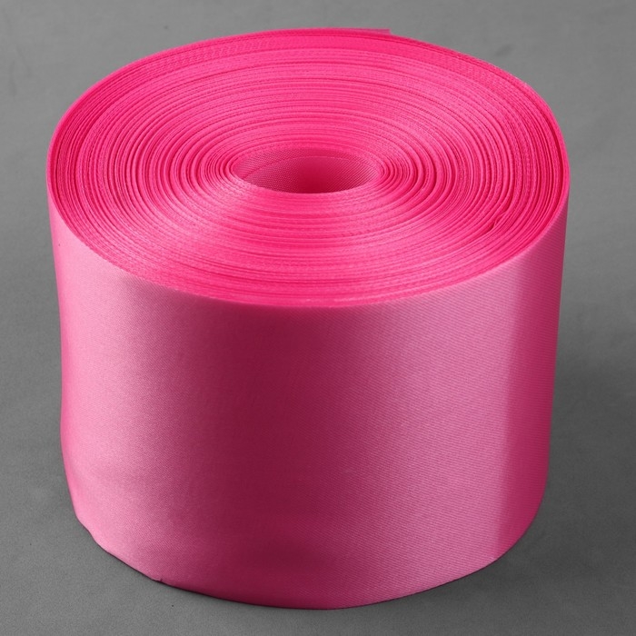 Лента атласная, 100 мм × 100 ± 5 м, цвет розовый Лента атласная, 100 мм × 100 ± 5 м, цвет розовый
