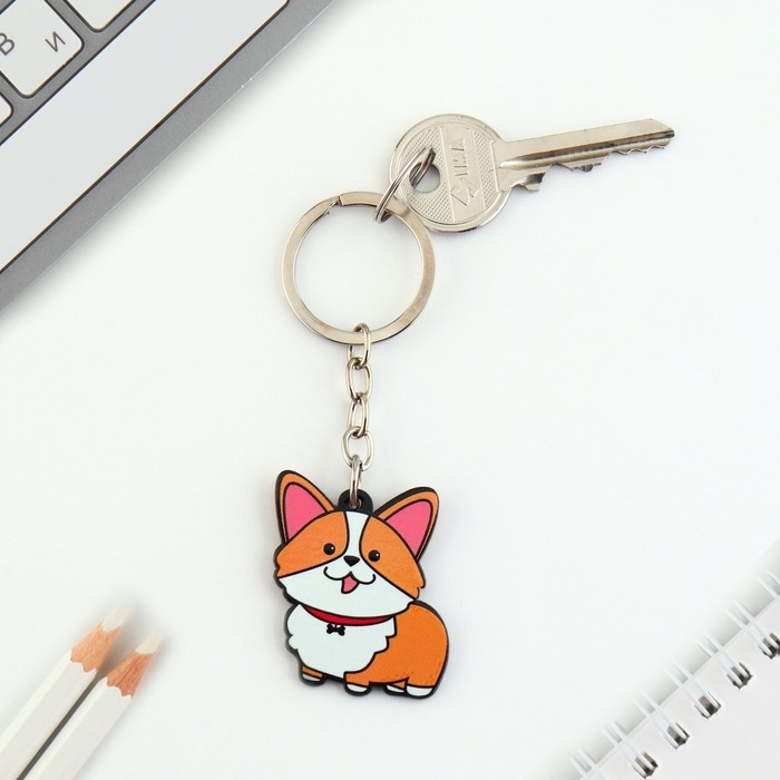 Брелок для ключей акриловый «Корги», 7.2 х 14 см