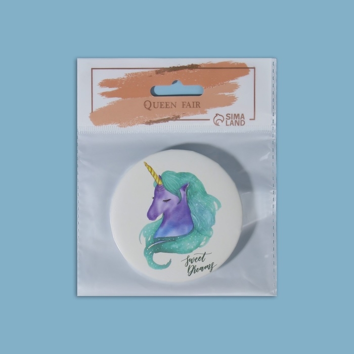 Зеркало складное «Единорог», d = 7,5 см, рисунок МИКС Зеркало складное «Единорог», d = 7,5 см, рисунок МИКС