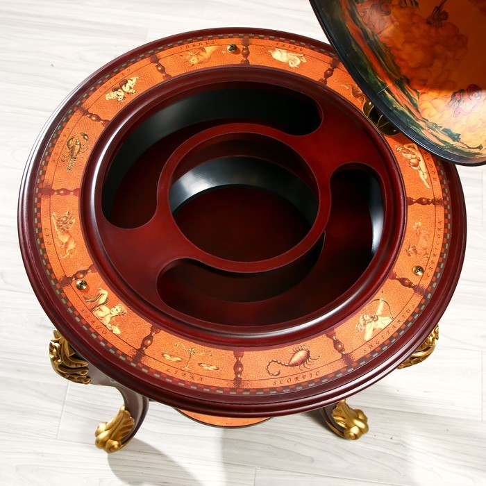 Глобус бар декоративный Глобус бар декоративный "Винтажная карта" узорные ножки 60,4х60,4х104 см