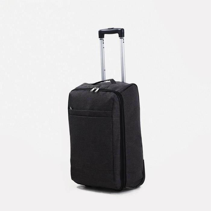 Чемодан малый 36 л (S), «Фабрика КАРТЕКС», отдел на молнии, наружный карман, 2 колеса, цвет тёмно-серый Чемодан малый 36 л (S), «Фабрика КАРТЕКС», отдел на молнии, наружный карман, 2 колеса, цвет тёмно-серый