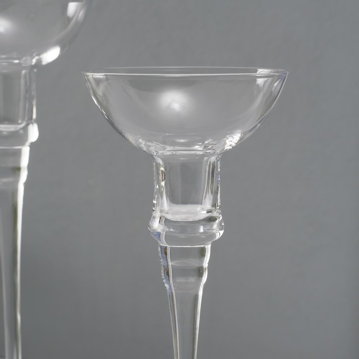 Подсвечник стекло набор 3 шт Подсвечник стекло набор 3 шт "Тет-а-тет" высота 26см, 23 см, 20 см