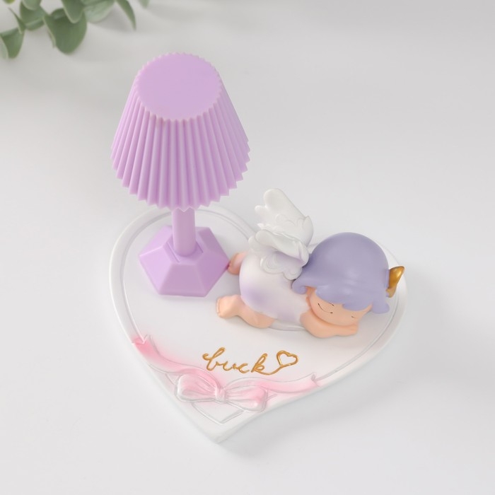 Сувенир пластик свет  Сувенир пластик свет "Спящая малышка-ангел" МИКС 10,8х10,5х11 см