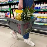 Корзина покупательская пластиковая 20 л, серая