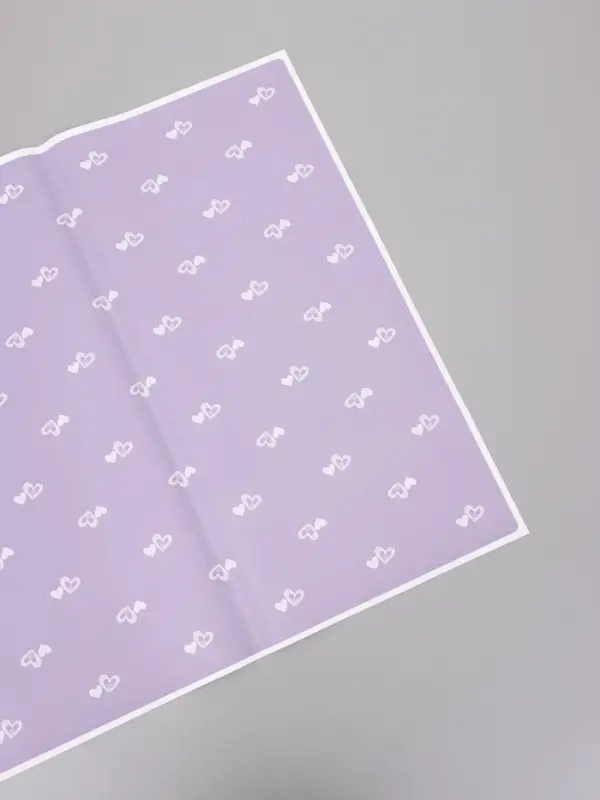 Пленка для цветов, "Двойные сердца", нежная сирень, 57х57 см