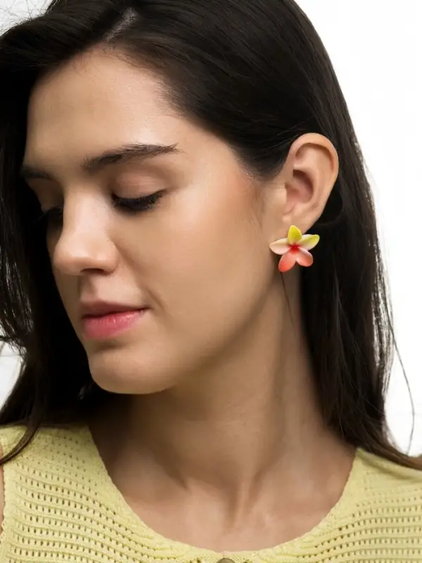 Серьги пластик &laquo;Цветок Лилии&raquo;, жёлтый, оранжевый