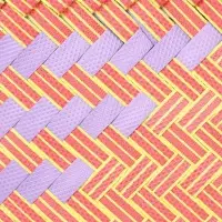 Сумка плетёная, 30&times;10&times;30 см, пластик, сиренево-жёлтая