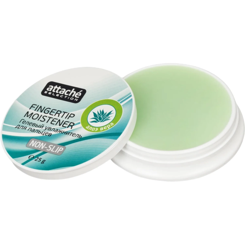 Подушка для смачивания пальцев гелевая гелевая Attache Selection Алоэ Вера,