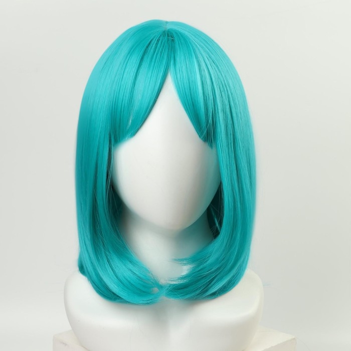 Парик искусственный, с чёлкой, имитация кожи, 30 см, цвет бирюзовый(#SHT127) Парик искусственный, с чёлкой, имитация кожи, 30 см, цвет бирюзовый(#SHT127)