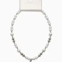 Кулон на жемчужных бусах &laquo;Морская звезда&raquo;, 55 см, белый в серебре