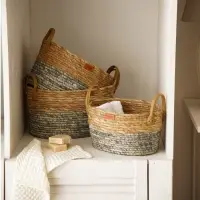 Корзины для хранения SL Home, плетёные, ручной работы, 3 шт., 30&times;23&times;16 см до 37&times;27&times;19 см