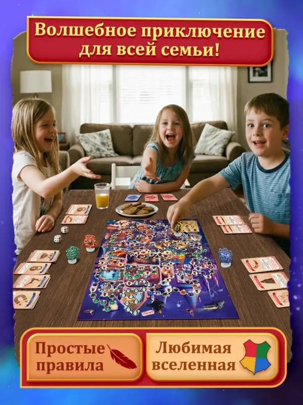 Настольная игра-бродилка &laquo;Битва факультетов&raquo;, 2 в 1, 6+