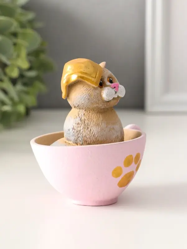 Фигура "Котик в чашке" 10х9х7.5 см