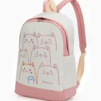 Рюкзак школьный на молнии, с карманами, с рисунком, размер 30&times;14&times;43 см, розовый