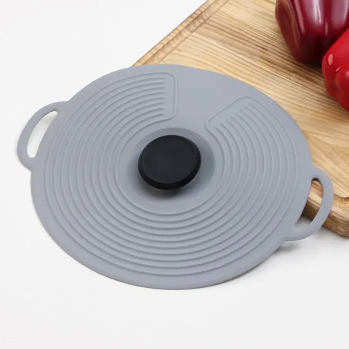 Крышка универсальная Доляна, силикон, d=22.5 см, серая