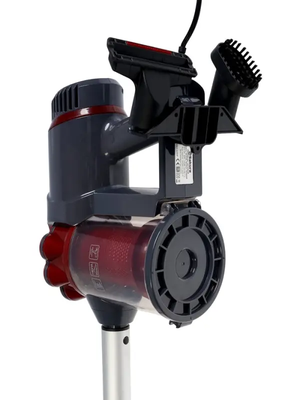 Пылесос Sakura SA-8322R, вертикальный, 800 Вт, 1 л, 79 дБ, шнур 4 м, 4 насадки, красный, серый