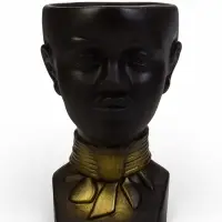 Декоративное кашпо для цветов &laquo;Негритянка&raquo;, 1.3 л, 14&times;20&times;12 см, керамическое, чёрное