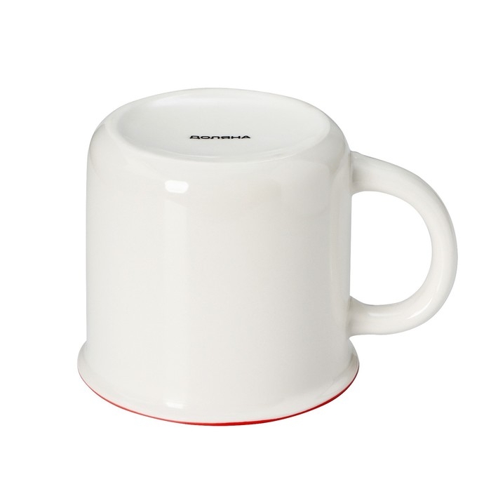 Кружка фарфоровая Доляна «Ёлочка, гори!», 380 мл, цвет белый Кружка фарфоровая Доляна «Ёлочка, гори!», 380 мл, цвет белый