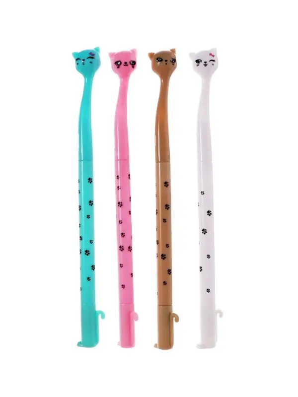 Ручка-прикол Calligrata &laquo;Котик&raquo;, чёрный стержень, гелевая, МИКС