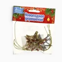 Ёлочные игрушки 6 шт. &laquo;Зимнее волшебство. Звезда блеск грация&raquo; пластик, 5&times;4.5 см, МИКС