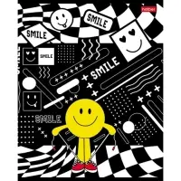 Тетрадь А5, 48 листов клетка "Happy smile", обложка мелованный картон, матовая ламинация, блок 65г/м2, 5В МИКС