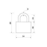Замок навесной, 55 мм, медный цилиндр, влагозащищенный, короткая дужка, 3 ключа МИКС