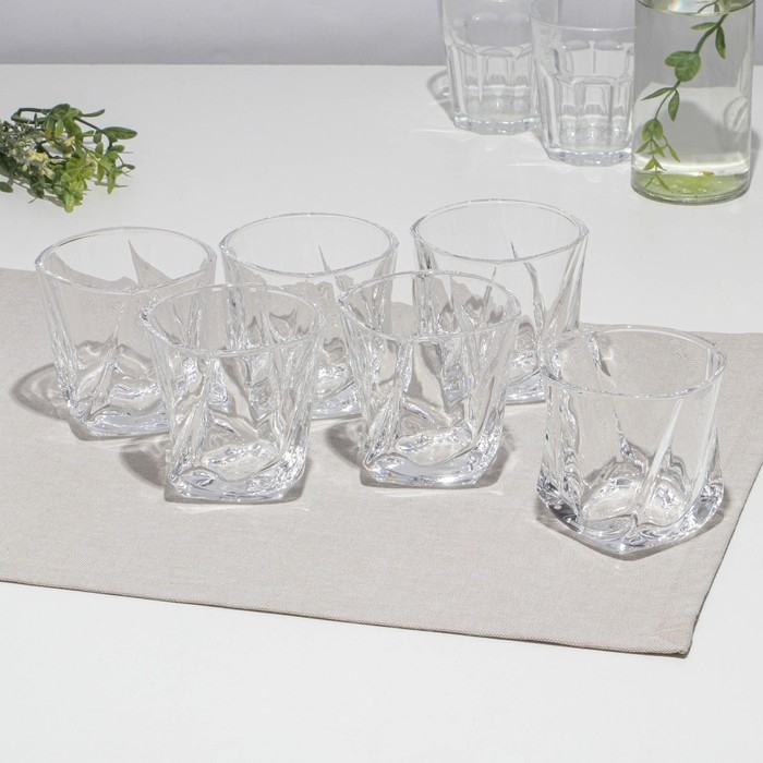 Набор низких стаканов, стеклянный, d=9 см, h=9 см, 310 мл, 6 шт Набор низких стаканов, стеклянный, d=9 см, h=9 см, 310 мл, 6 шт