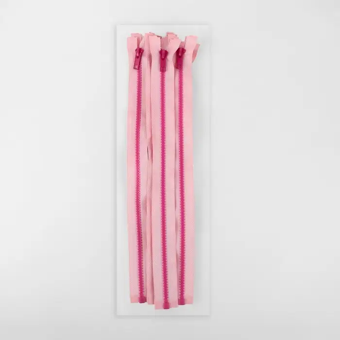 Молния «Трактор», №5, разъёмная, замок автомат, 35 см, розовая